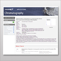 La bibliothèque d'applications de chromatographie VWR a été prévue et conçue pour vous aider 