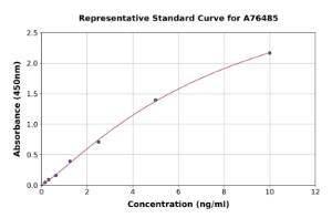 Representative standard curve for Human HIF-2 alpha ELISA kit (A76485)