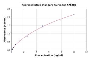 Representative standard curve for Human EPB42 ELISA kit (A76486)