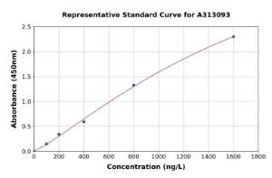 Representative standard curve for Human Synaptotagmin VII ELISA kit (A313093)