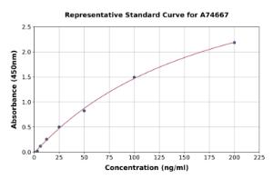 Representative standard curve for Rabbit Apolipoprotein E ELISA kit (A74667)