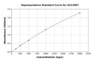 Representative standard curve for Human DNAJC19 ELISA kit (A313097)