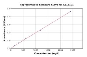 Representative standard curve for Human LYPD3 ELISA kit (A313101)