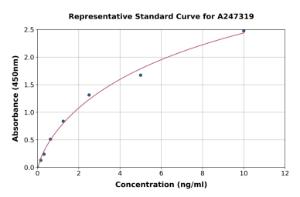 Representative standard curve for Human ERAP2 ELISA kit (A247319)