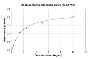 Representative standard curve for Human TRAF6 ELISA kit (A77454)