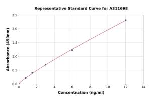 Representative standard curve for Mouse Caspase-12 ELISA kit (A311698)