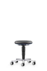 Lab stool with artificial leather castors