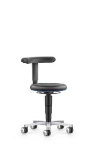 Artificial leather Lab stool with flex support