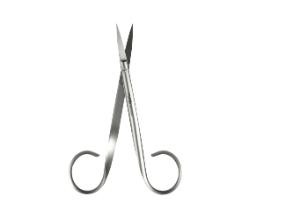 Microscissor curved sharp pointed