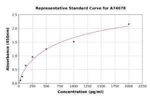 Representative standard curve for Porcine BDNF ELISA kit (A74678)