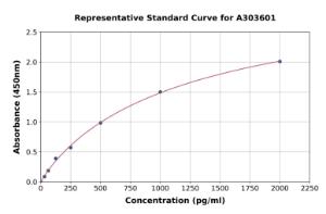 Representative standard curve for Mouse IL-36b ELISA kit (A303601)