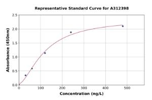 Representative standard curve for Human ASS1 ELISA kit (A312398)