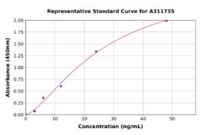 Representative standard curve for Human Elastase-1 ELISA kit (A311735)