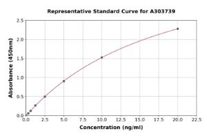 Representative standard curve for Rat NLRP3 ELISA kit (A303739)