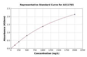 Representative standard curve for Human Kir6.1 / KCNJ8 ELISA kit (A311765)