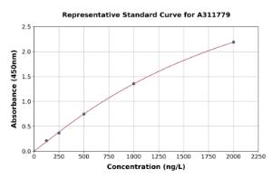 Representative standard curve for Human MRPL53 ELISA kit (A311779)