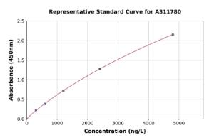 Representative standard curve for Mouse Htra1 ELISA kit (A311780)