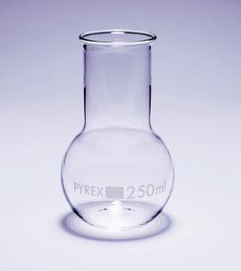 Flasks, flat bottom, wide neck, with flared rim