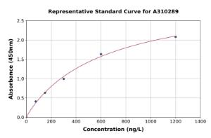 Representative standard curve for Human FSIP1 ELISA kit (A310289)