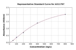 Representative standard curve for Mouse Granzyme B ELISA kit (A311797)