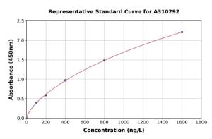 Representative standard curve for Human NIF1 ELISA kit (A310292)