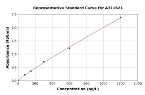 Representative standard curve for Human Trypsin ELISA kit (A311821)