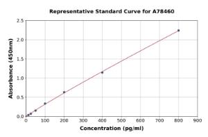 Representative standard curve for Human VAM1 ELISA kit (A78460)