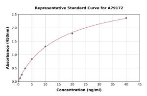 Representative standard curve for Rat Calpain 3 ELISA kit (A79172)