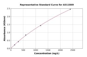 Representative standard curve for Mouse Caspase-7 ELISA kit (A311849)