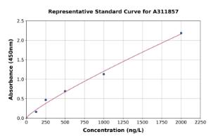 Representative standard curve for Human FSP27 ELISA kit (A311857)