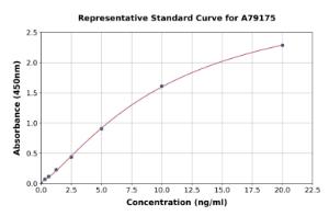 Representative standard curve for Rat Caspase-3 ELISA kit (A79175)