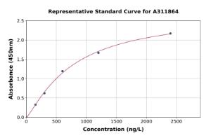 Representative standard curve for Human XIN ELISA kit (A311864)