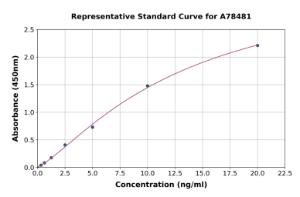 Representative standard curve for Human MTTP/MTP ELISA kit (A78481)