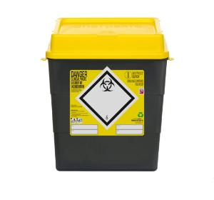 Sharpsafe® 4L UK label with orange lid