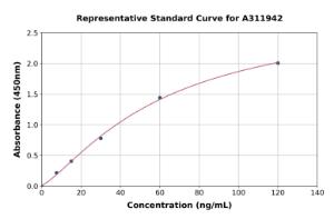 Representative standard curve for Mouse Properdin/PFC ELISA kit (A311942)