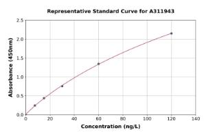 Representative standard curve for Mouse IL-34 ELISA kit (A311943)