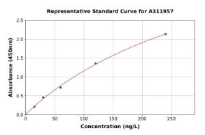 Representative standard curve for Human CD83 ELISA kit (A311957)