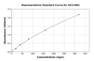 Representative standard curve for Human IL-6 ELISA kit (A311962)