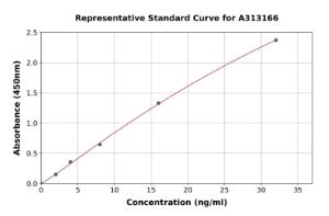 Representative standard curve for human DGAT2 ELISA kit (A313166)