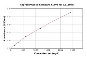 Representative standard curve for Human Endo G ELISA kit (A311978)