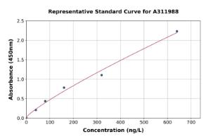 Representative standard curve for Mouse Dkk3 ELISA kit (A311988)