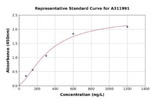 Representative standard curve for Mouse ESM1 ELISA kit (A311991)