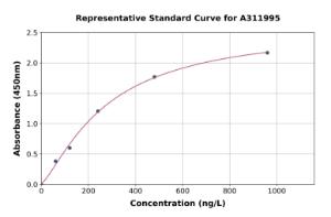 Representative standard curve for Mouse IL-36 alpha/IL-1F6 ELISA kit (A311995)