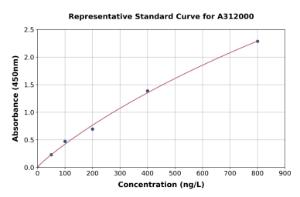 Representative standard curve for Human GSK3 beta ELISA kit (A312000)