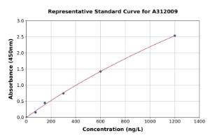 Representative standard curve for Human Topoisomerase II beta/TOP2B ELISA kit (A312009)