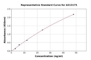 Representative standard curve for human IGFBP6 ELISA kit (A313175)