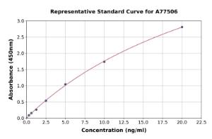 Representative standard curve for Mouse Wnt3a ELISA kit (A77506)