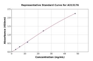 Representative standard curve for human DKK4 ELISA kit (A313176)