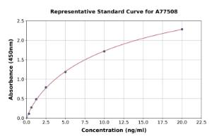 Representative standard curve for Mouse Wnt5a ELISA kit (A77508)