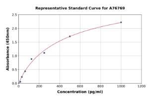 Representative standard curve for Mouse IL-10 ELISA kit (A76769)